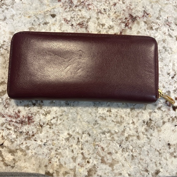 MARC BY MARC JACOBS Long Wallet Leather Maroon Ladies 3.5” X 8” - Picture 5 of 9